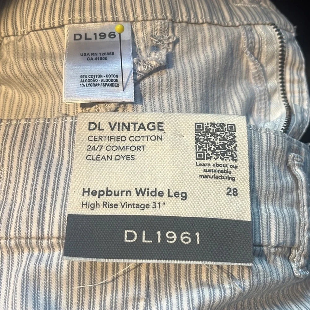 DL1961 Hepburn Stripe | Wide Leg Trousers | Size 28 - Picture 3 of 8